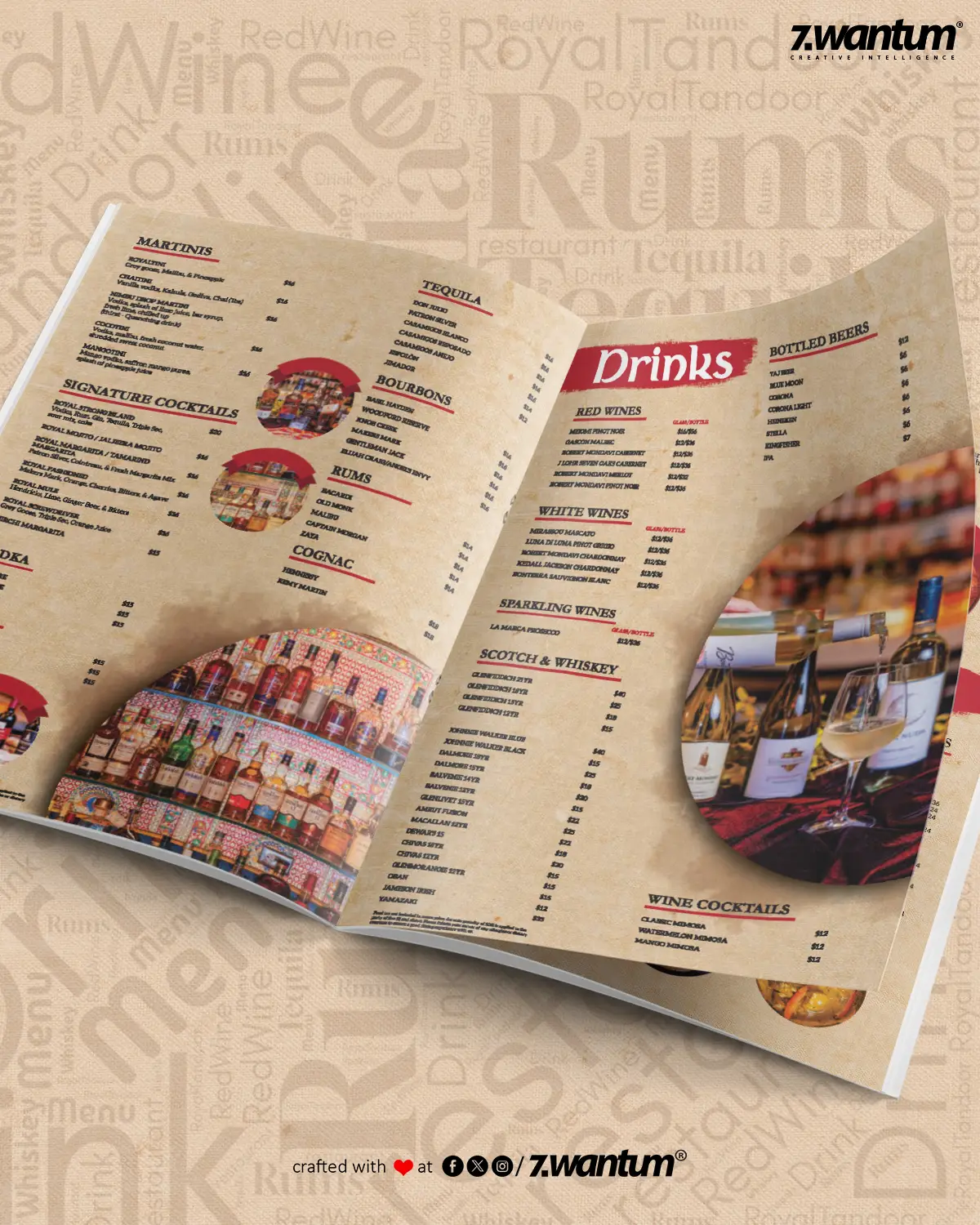 Zwantum Royal Tandoor Menu Design